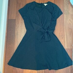 Black and white polka dot mini dress